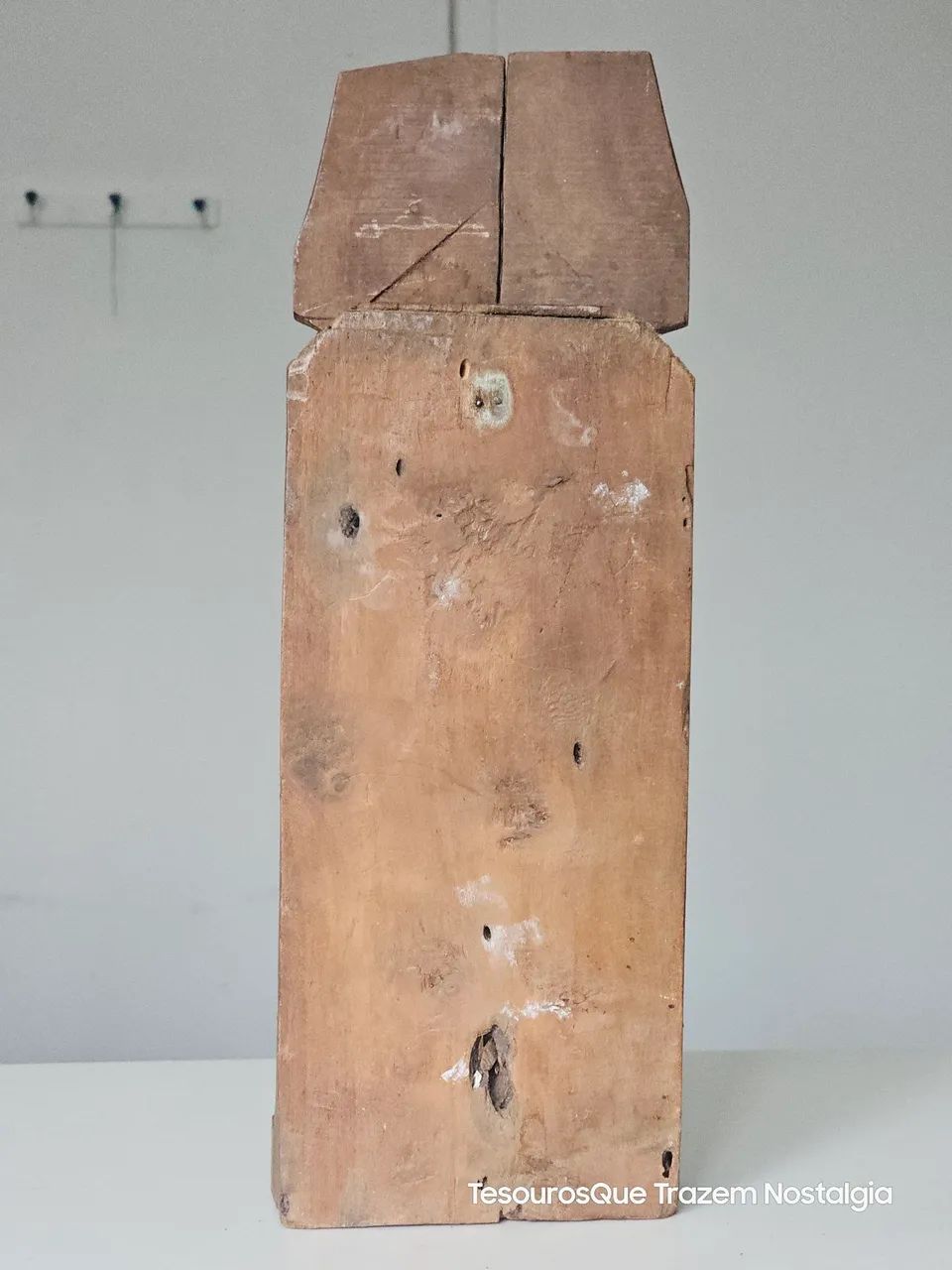 Arte Sacra - Oratório de Madeira Antigo 38cm - Foto 5