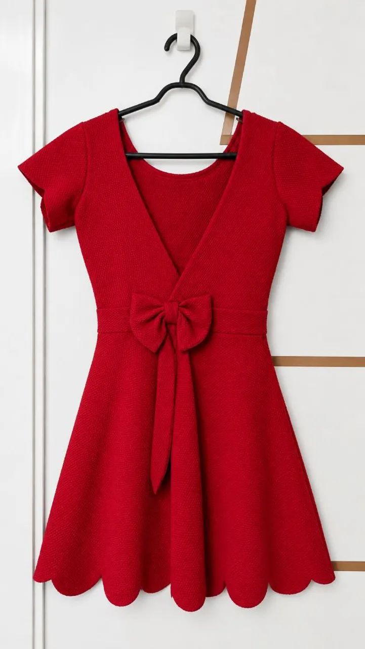 Vestido Vermelho Costa em V - Foto 2