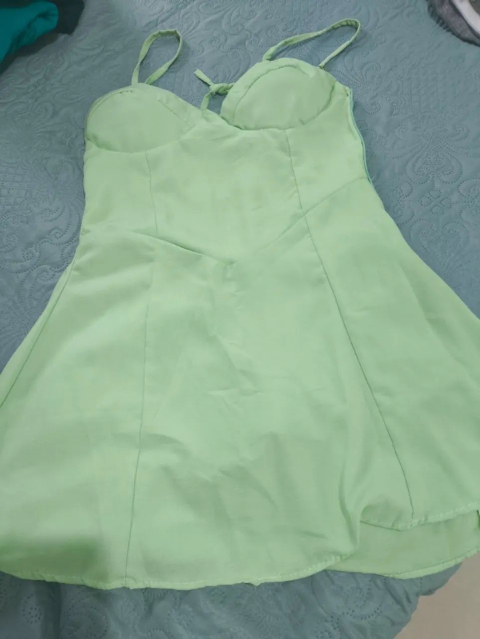 Vestido Macaquinho verde agua - Foto 3