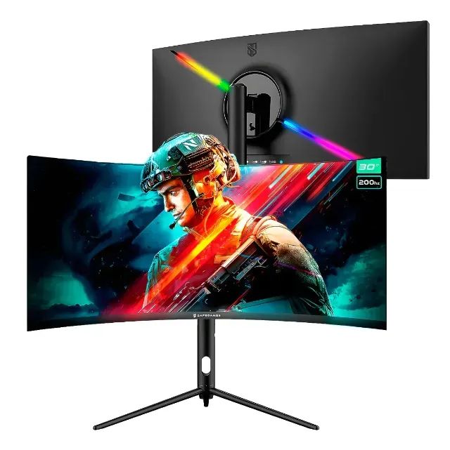 Monitor Gamer Ultrawide Curvo Safe Gamer 30'' Polegadas Wfhd 200hz 1ms Com Ajuste De Altur - Foto 2