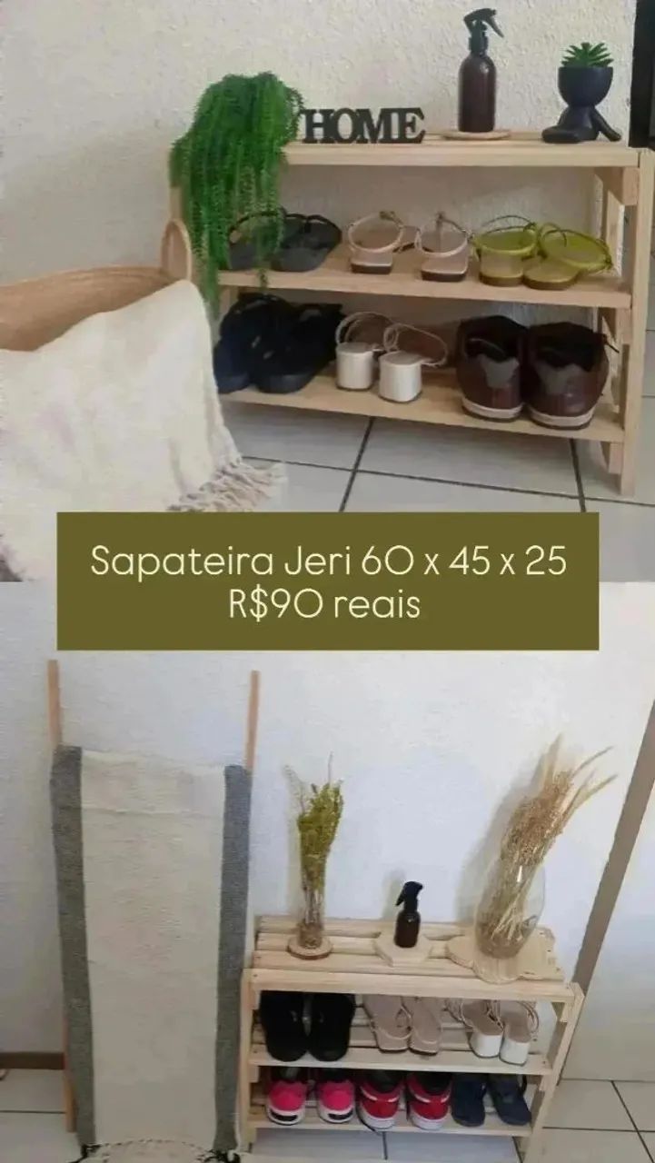Sapateira de madeira pinus. - Foto 3