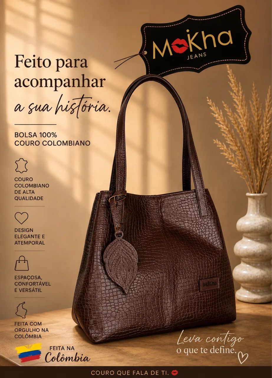 Bolsa de Couro Exclusiva Colômbia 