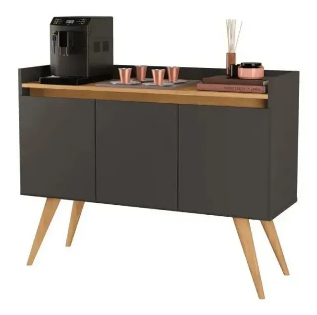 Buffet Gold com 3 portas Preto/Mel (Em Estoque)  - Foto 2