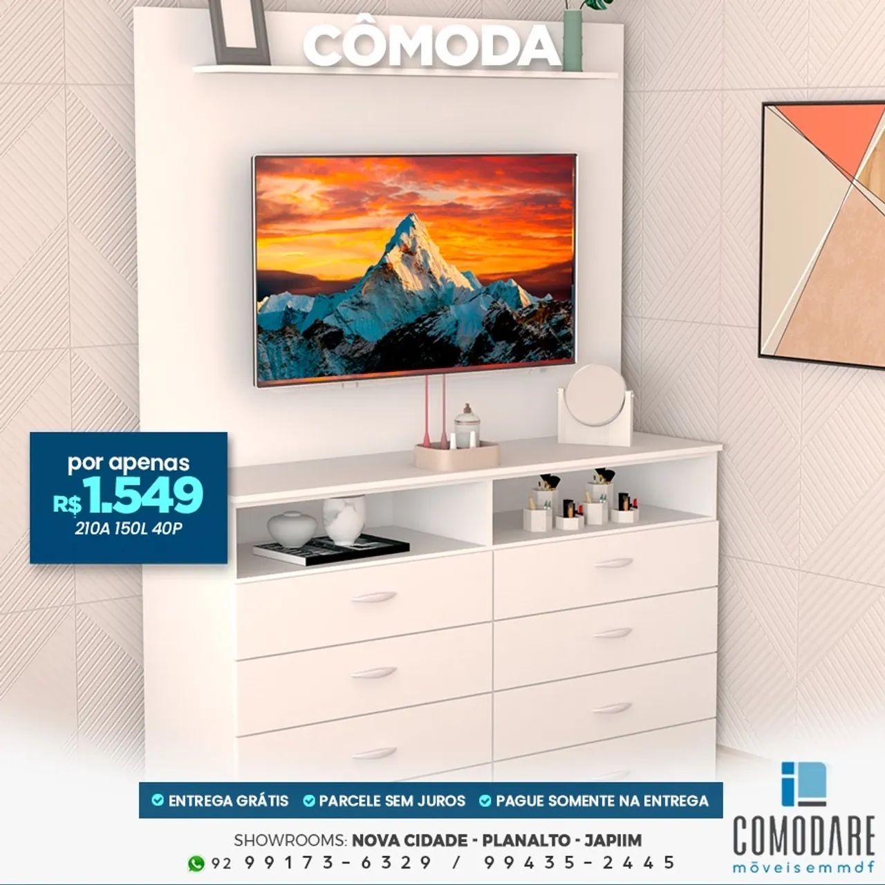 Cômoda 6 Gavetas R$ 1.549