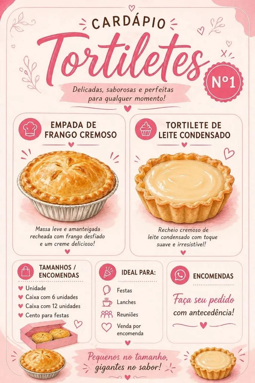Empadas de frango e tortiletes 