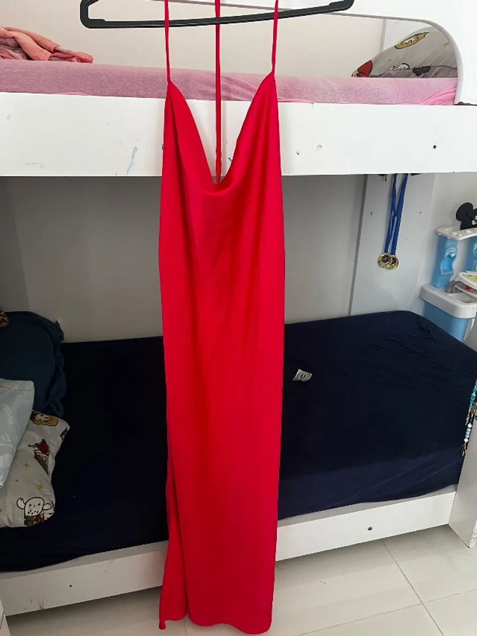 Vestido vermelho acetinado MIRAK