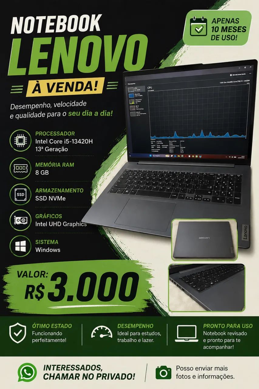 ? NOTEBOOK LENOVO À VENDA 
