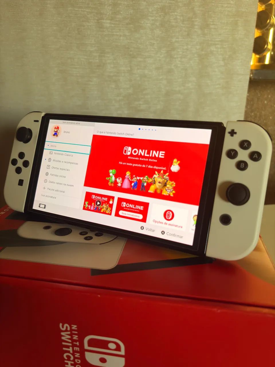 Console Nintendo Switch OLED - Branco Original  completo, pouco uso intacto - Foto 2