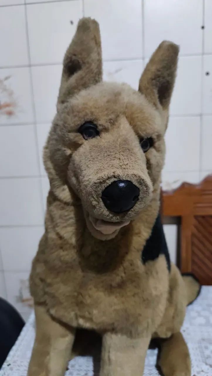  Pelúcia Pastor Alemão 60 cm Vintage Importada de Londres - Foto 4