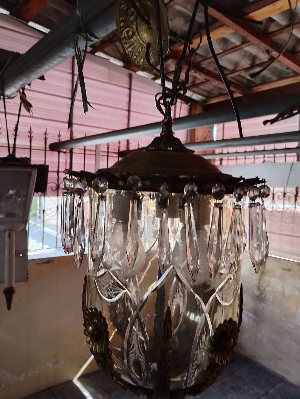 Lindo lustre cristal bronze