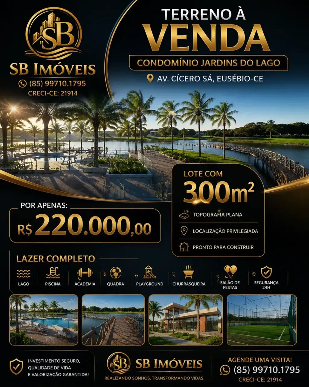 LOTE A VENDA EM EUSÉBIO JARDINS DO LAGO MAX