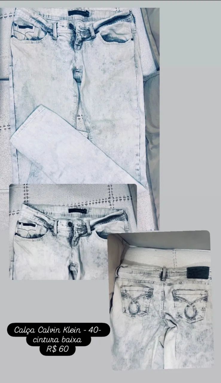 Calça Calvin Klein - 40- cintura baixa 60