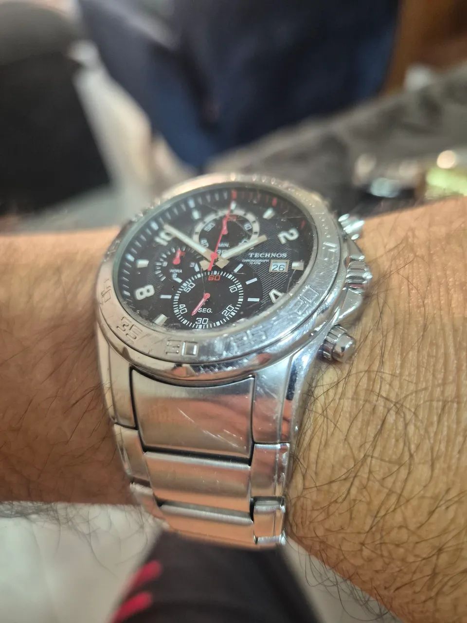 Relógio TECHNOS CRONÓGRAFO À QUARTZ  -  FUNCIONANDO PERFEITAMENTE - Foto 3
