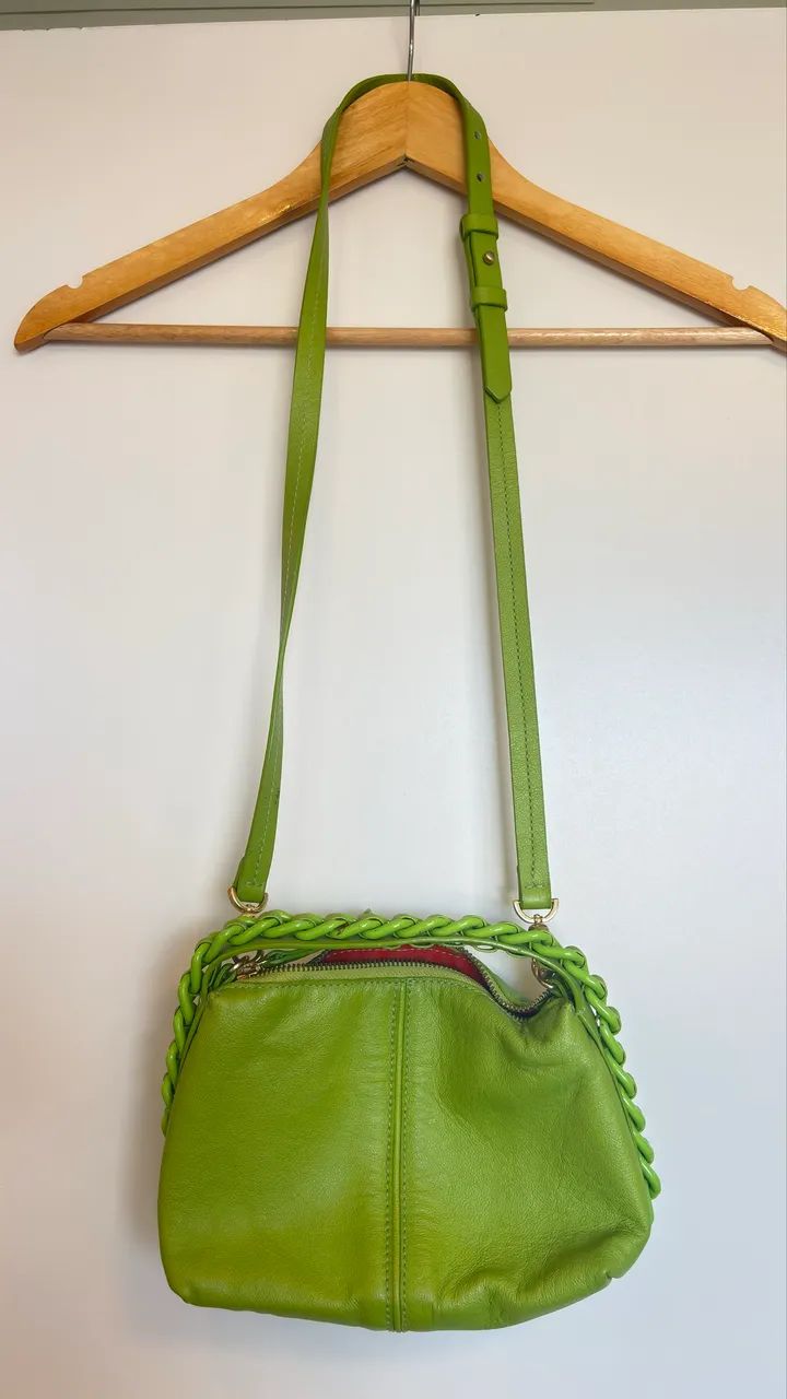 Bolsa Mini Hobo Randall Couro Verde Schutz - Foto 4