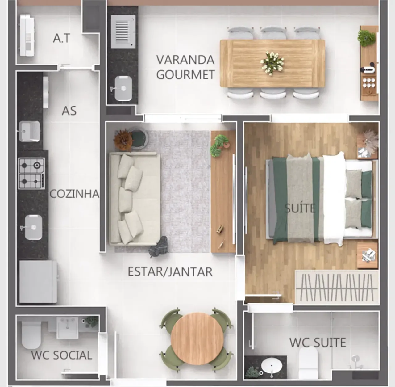PLANTA 51m²