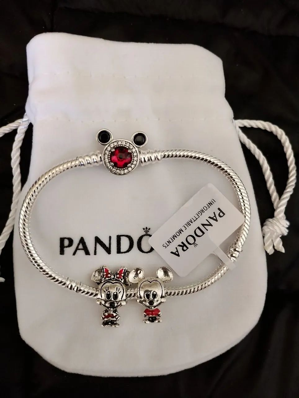 Pulseira Disney Mickey e Minnie em Prata 925 - Foto 3