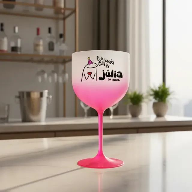 Taça de Gin Bicolor Personalizada em DTF UV