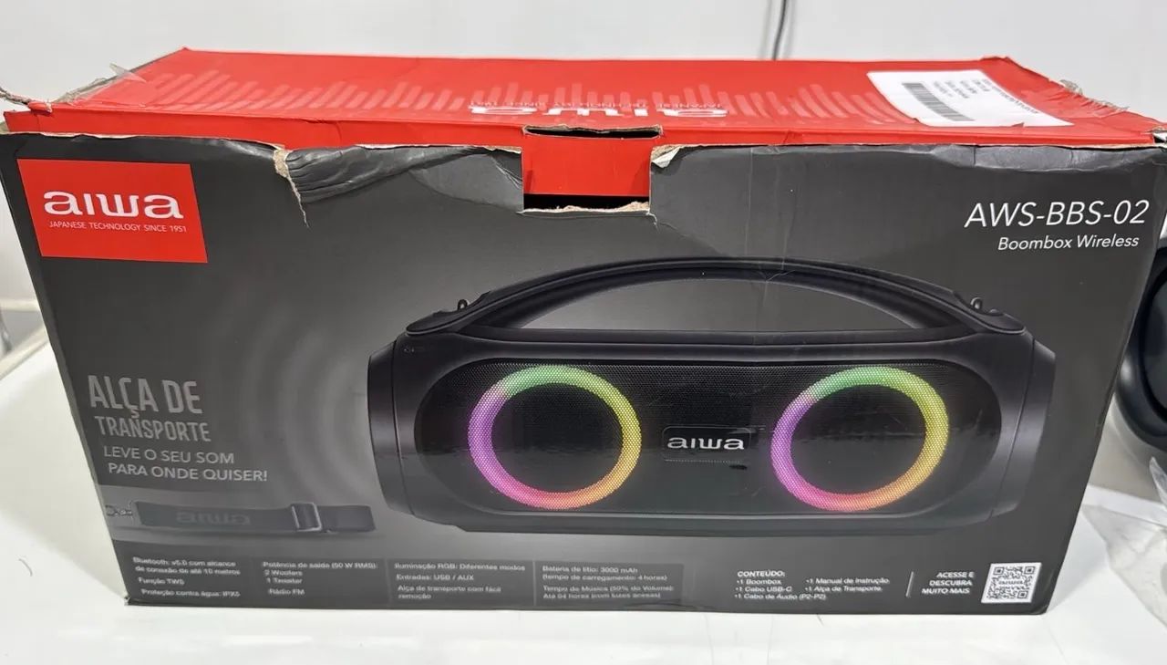 Caixa de Som Boombox Aiwa com Alça! - Foto 3