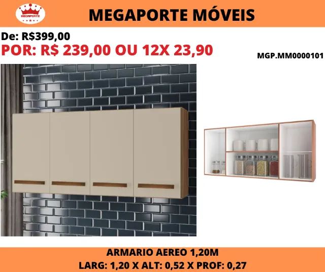 Armário Aéreo 1,20 Mara - Foto 2