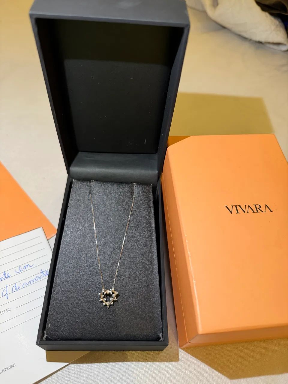 Colar ouro branco 18k e diamantes - Foto 2
