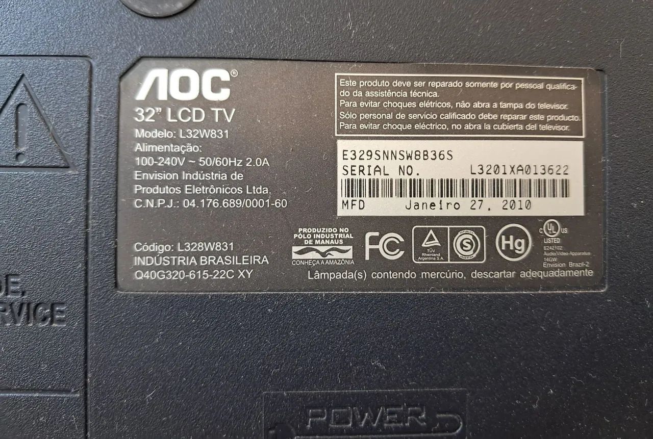 TV AOC 32 polegadas | em ótimo estado (acompanha cabo e controle remoto universal) - Foto 3