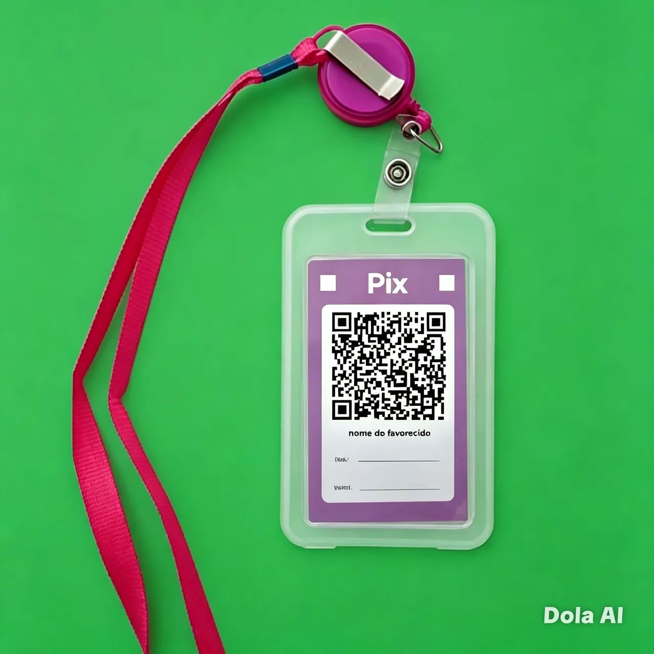 Crachá QR code Pix para vendedor âmbulante 