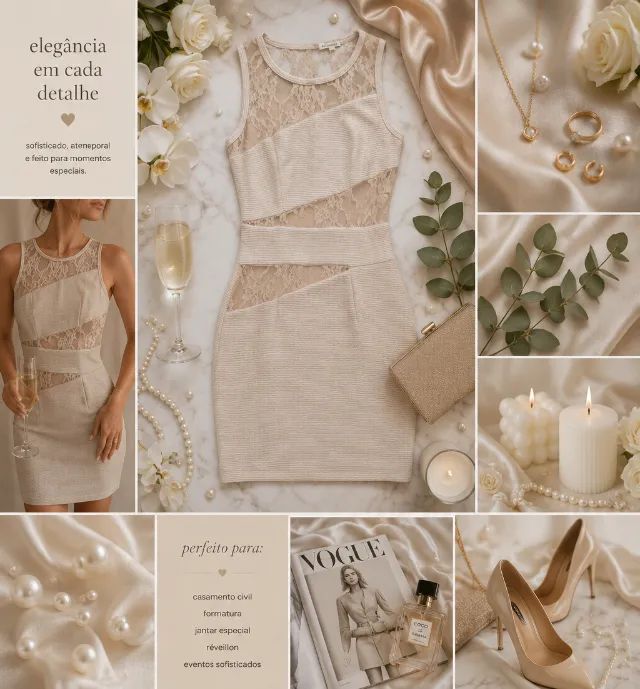 Vestido Nude de Renda - Foto 5