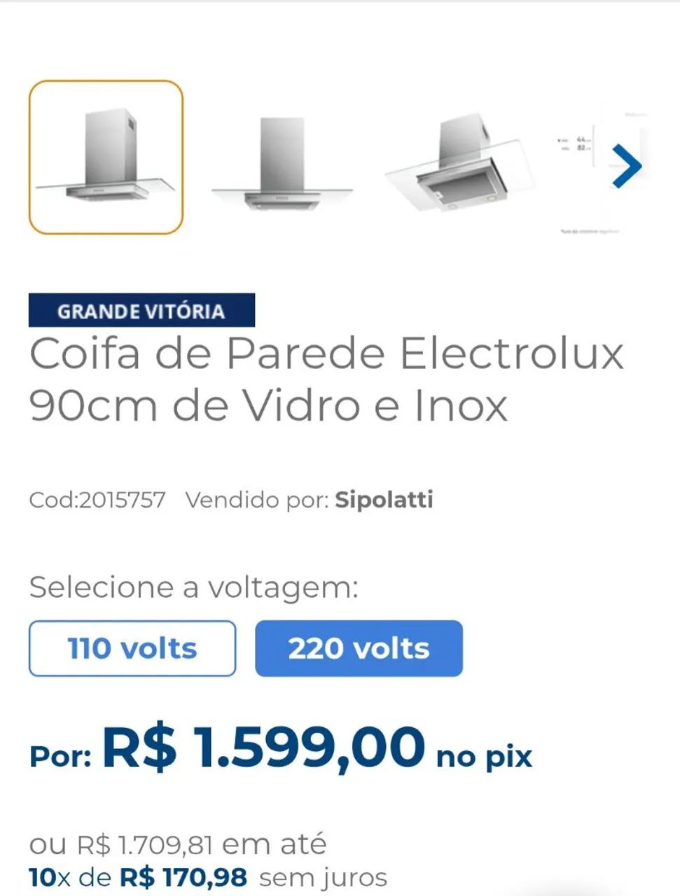 Coifa Electrolux de Parede  - Foto 2