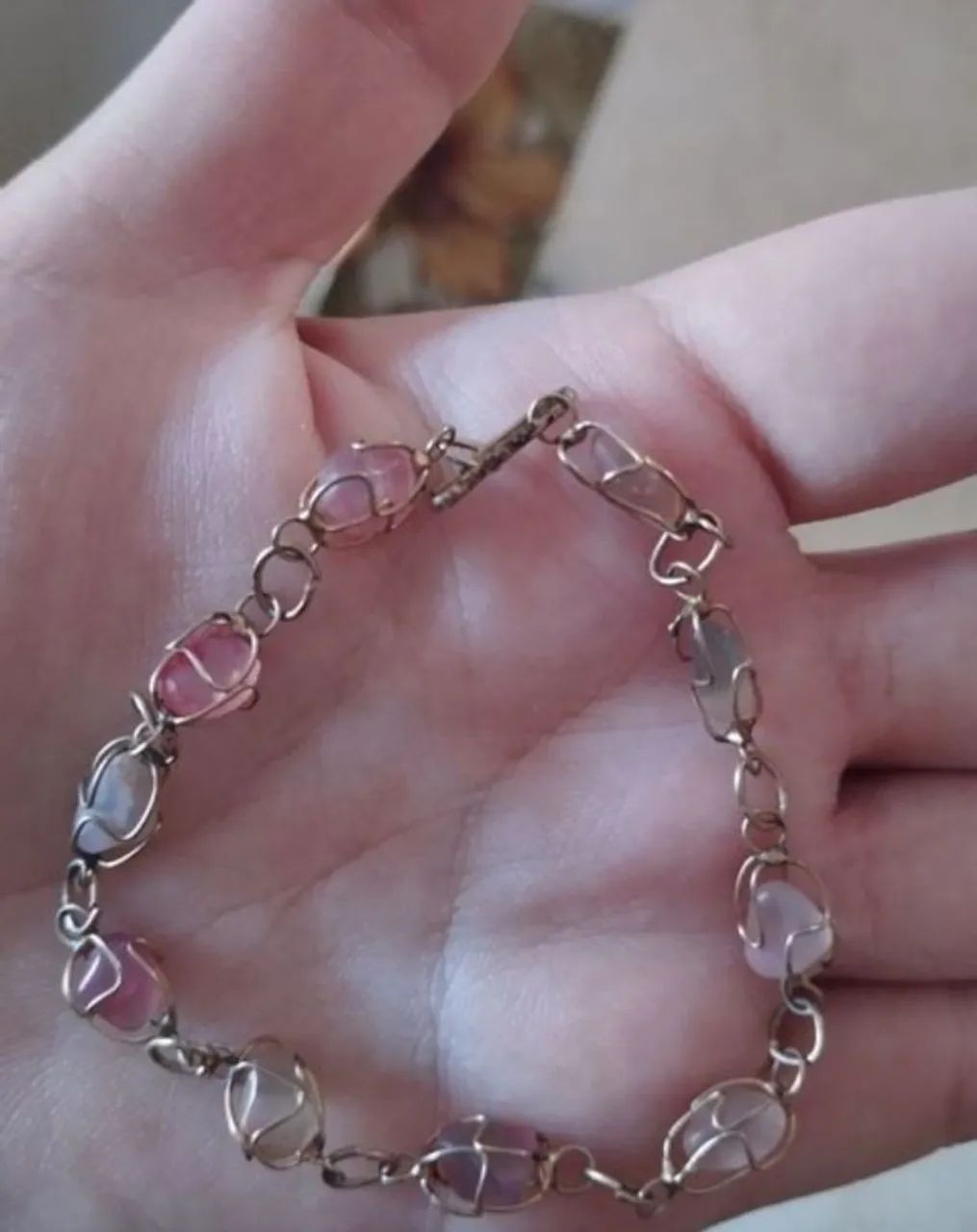 Conjunto de pulseira e brincos de pedras naturais  - Foto 3