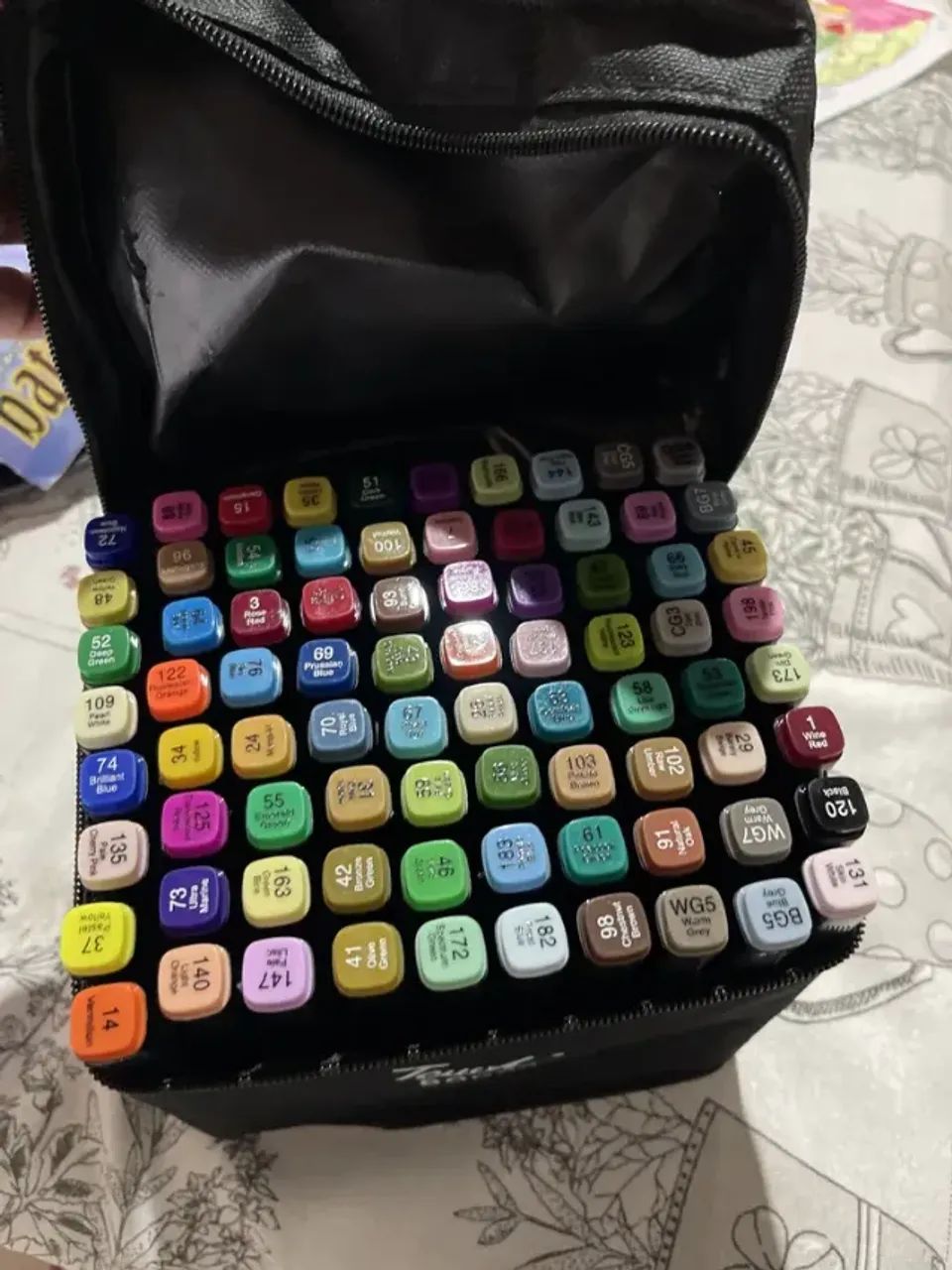 Conjunto de canetas Coloridas Ponta Dupla 80pçs com Estojo - Foto 2