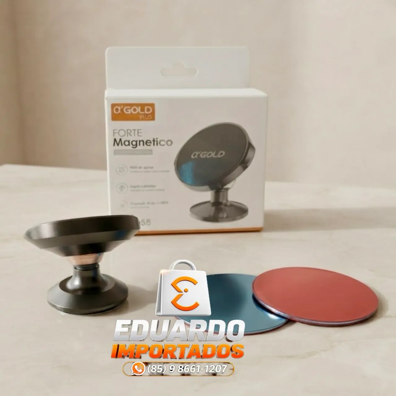 Suporte Magnético Imã Resistente, Ajustável, Inclinavel para Carro / Veicular Celular 