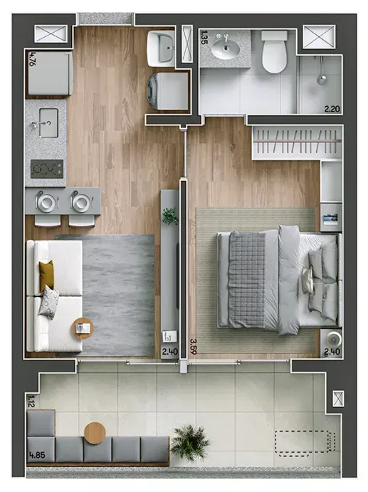 PLANTA 36m²