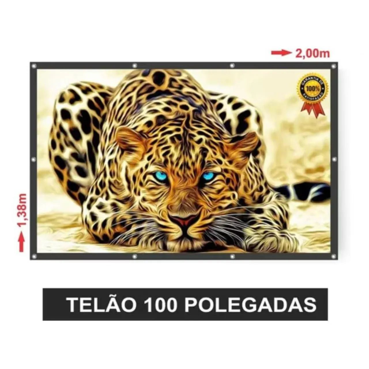TELÃO COM 100 POLEGADAS PARA QUALQUER TIPO DE PROJETOR TELA DUPLA FACE