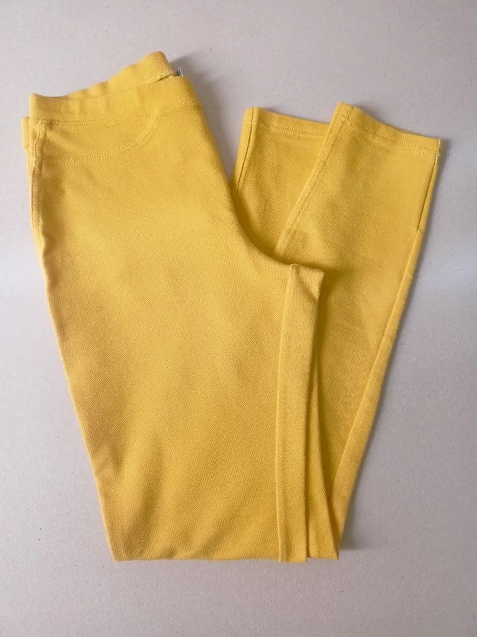 Calças legging feminina cores amarela e verde, tecido malha algodão e coton - Foto 5