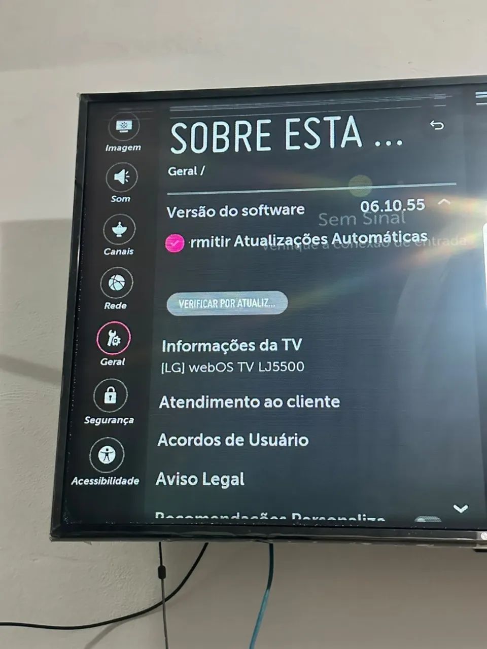 TV LG 55 Polegadas com tela piscando e linhas - Foto 4