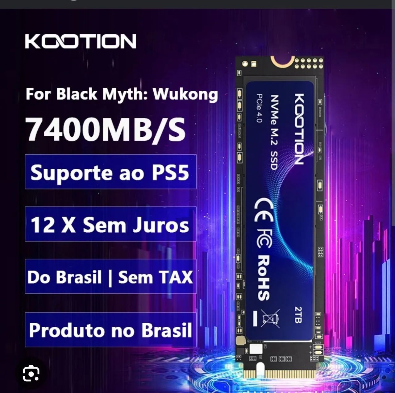 Ssd m2 Kotion 2tb Ps5