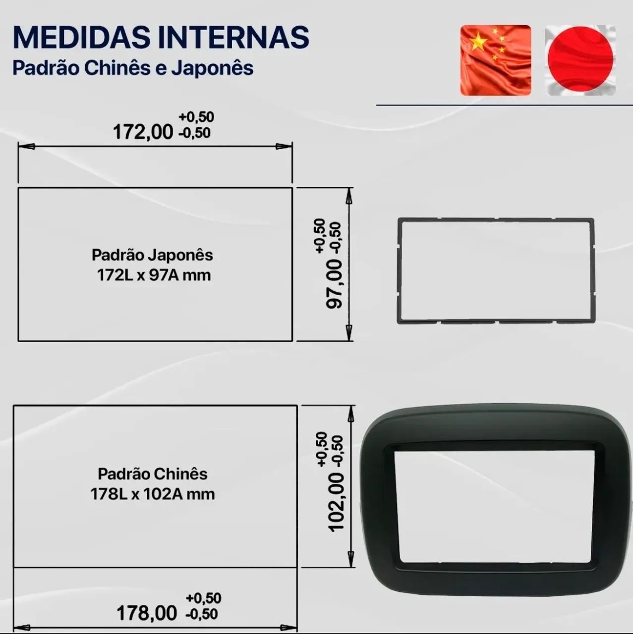 Moldura 2 Din 7 Polegadas Fiat Mobi Preta - Foto 5