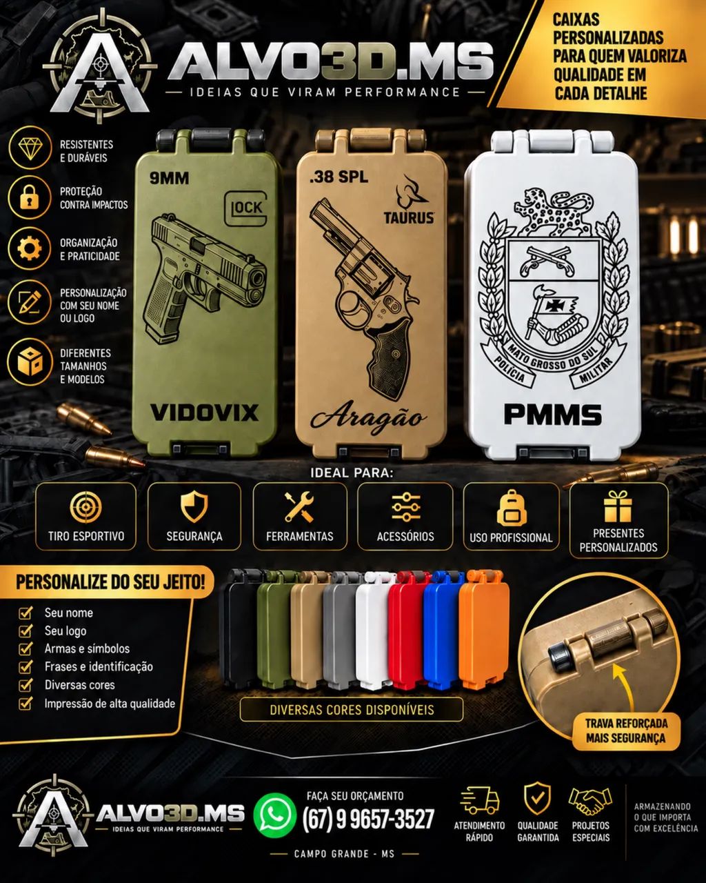 Case para munição de vários calibres - Foto 5