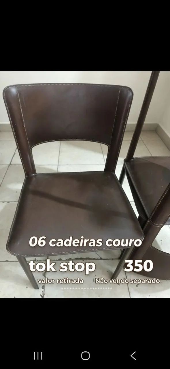 Cadeira couro  tok stok