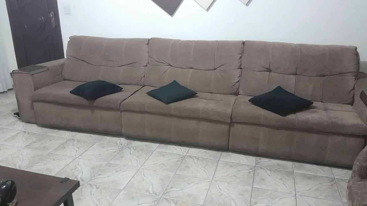 Sofá 6 lugares tecido aveludado  - Foto 2