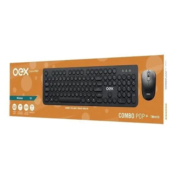 Kit Teclado e Mouse Wireless, OEX POP+ TM410, Teclas Arredondadas, ABNT2, 1600 DPI, Preto. - Foto 3