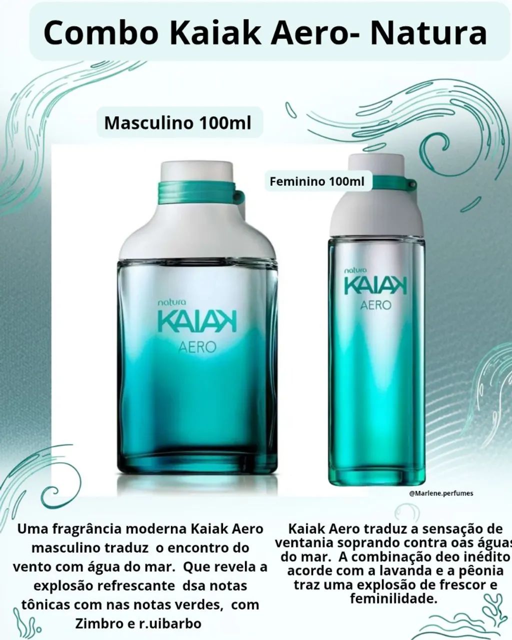 Combo Kaiak Aero Natura masculino e feminino 