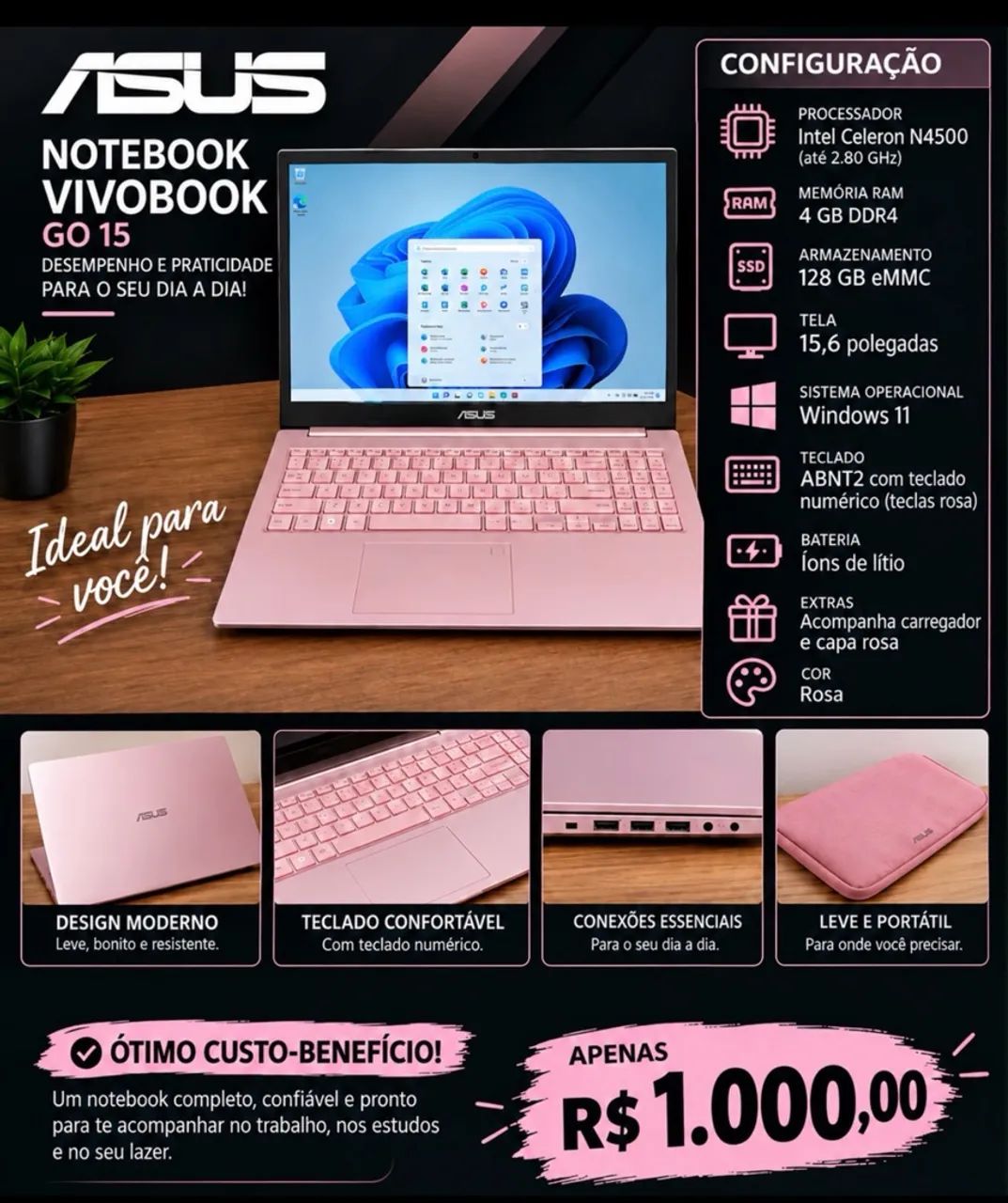 Vende-se notebook Asus 