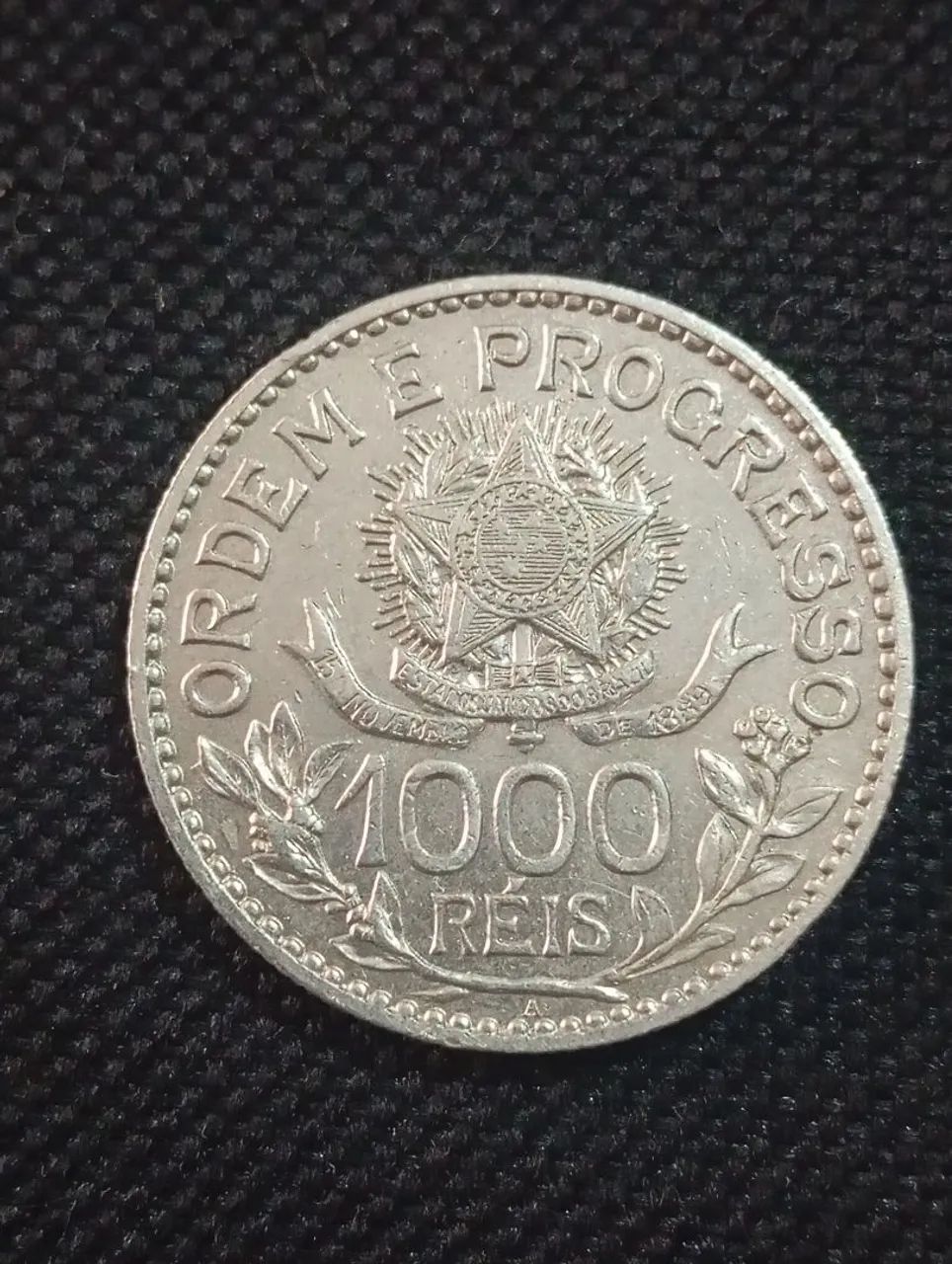 Moeda Prata 1000 R éis 1913 - Foto 2
