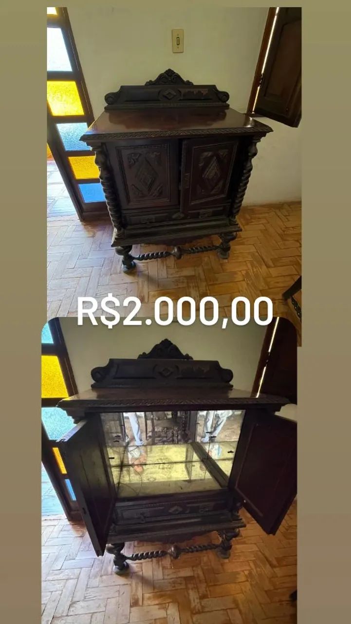 Mesa e aparadores de madeira antiga - Foto 3