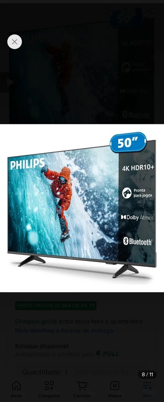 TV Smart Philips 50" Nova