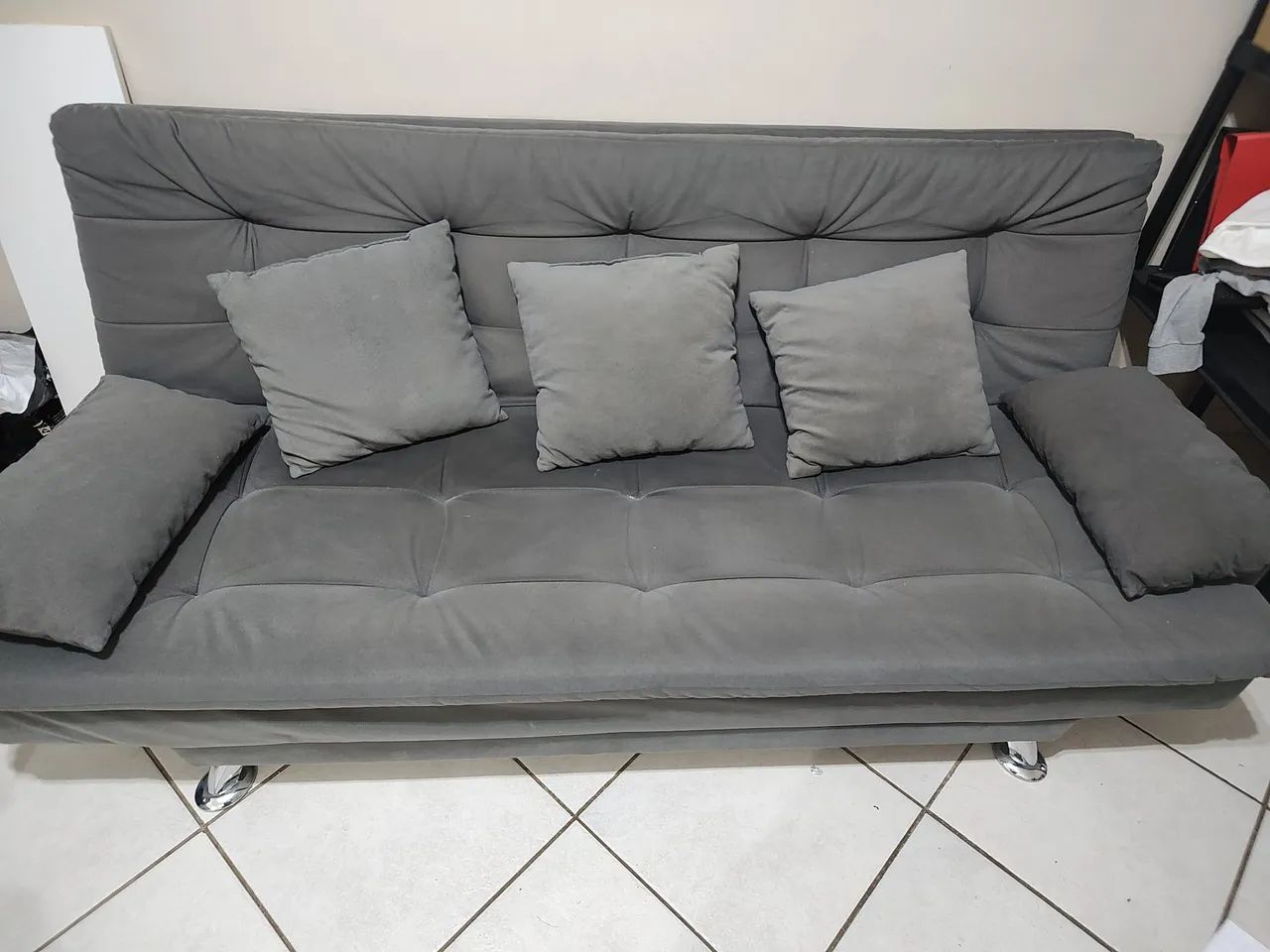 Sofacama premi 3 lugares cor cinza chumbo  - Foto 2