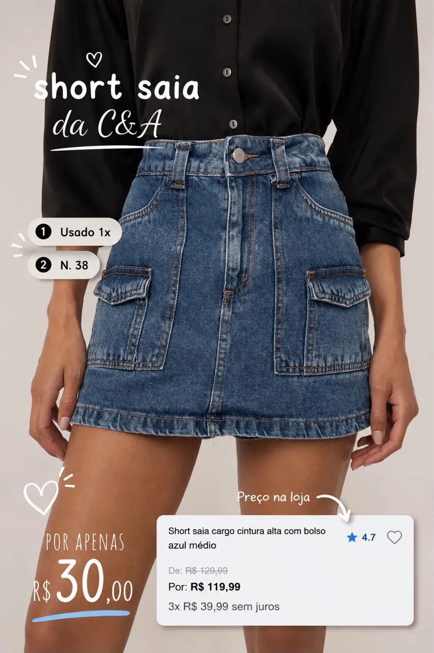 Short saia da C&A