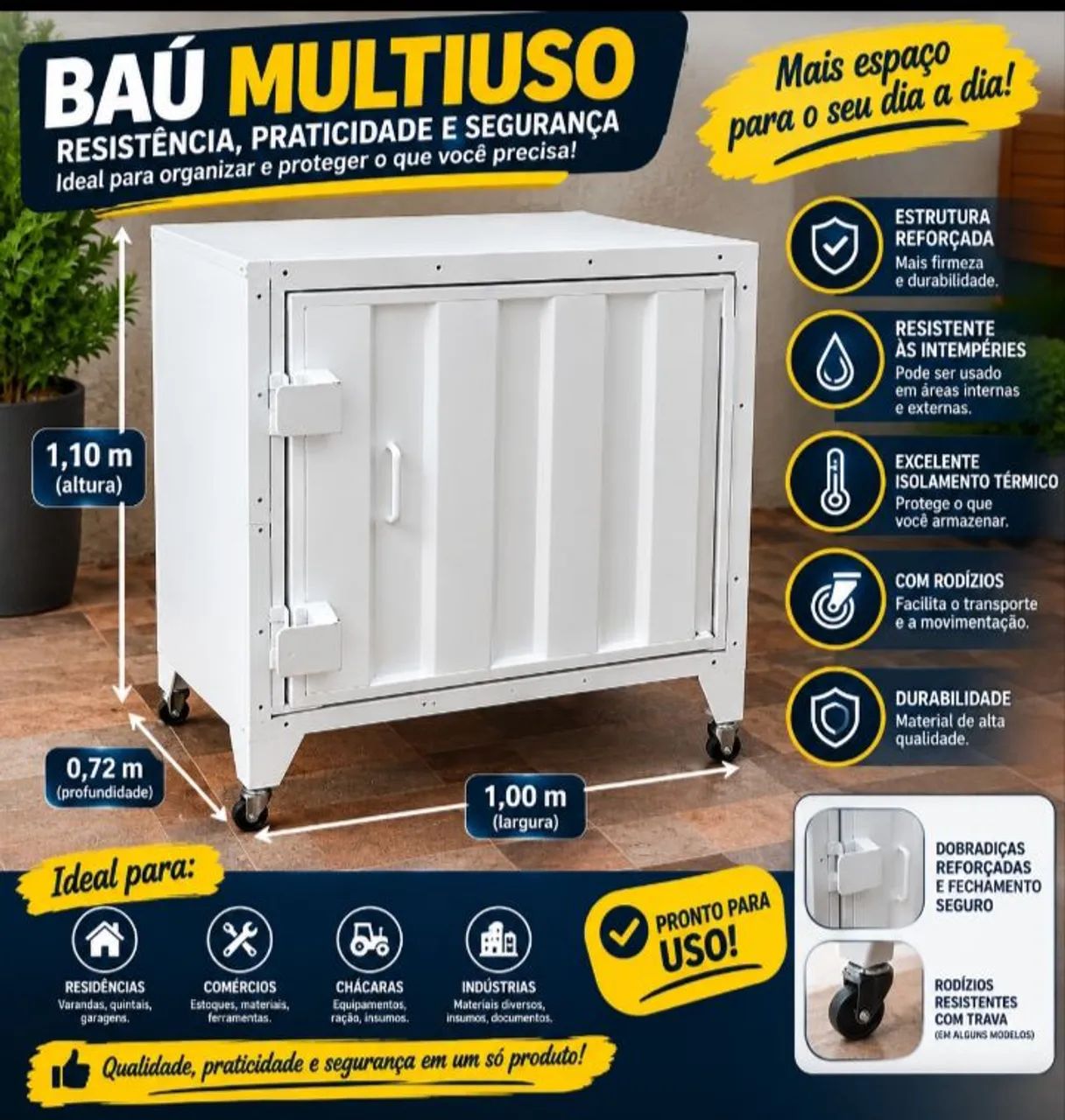  Baú multiuso super reforçado 