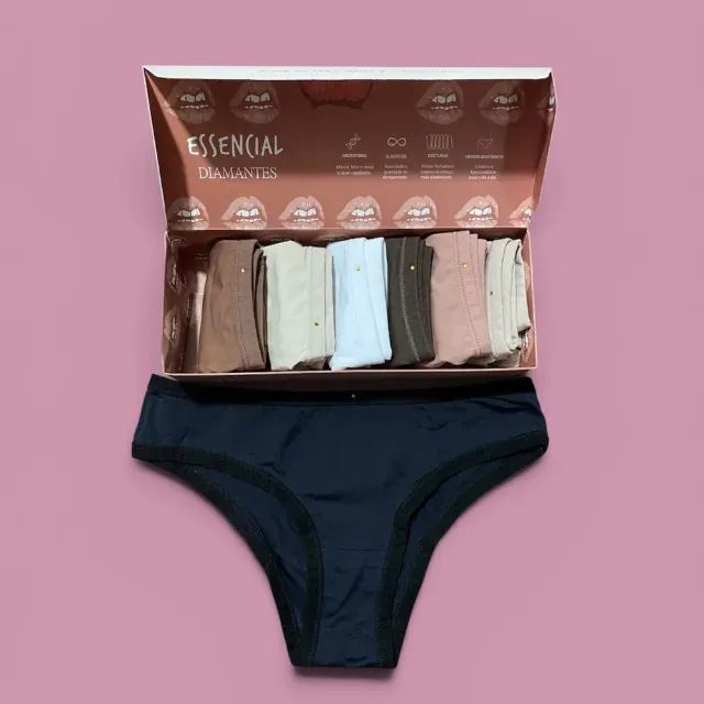 Kit 7 Calcinhas Tradicional Feminina Microfibra Macia